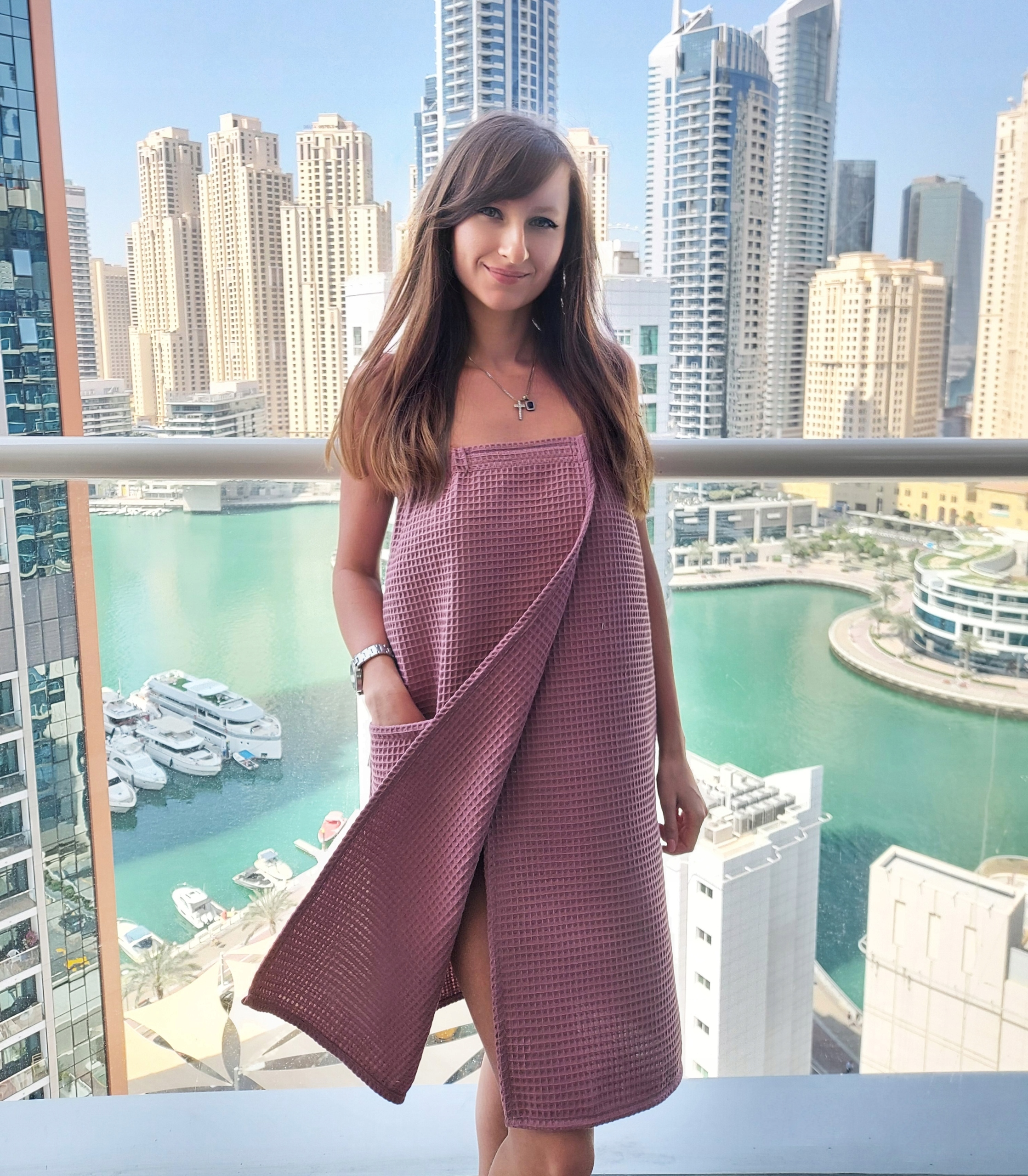 Pareo Pelerynka do salonów spa wafel Róż S/M Szerokość produktu 130 cm