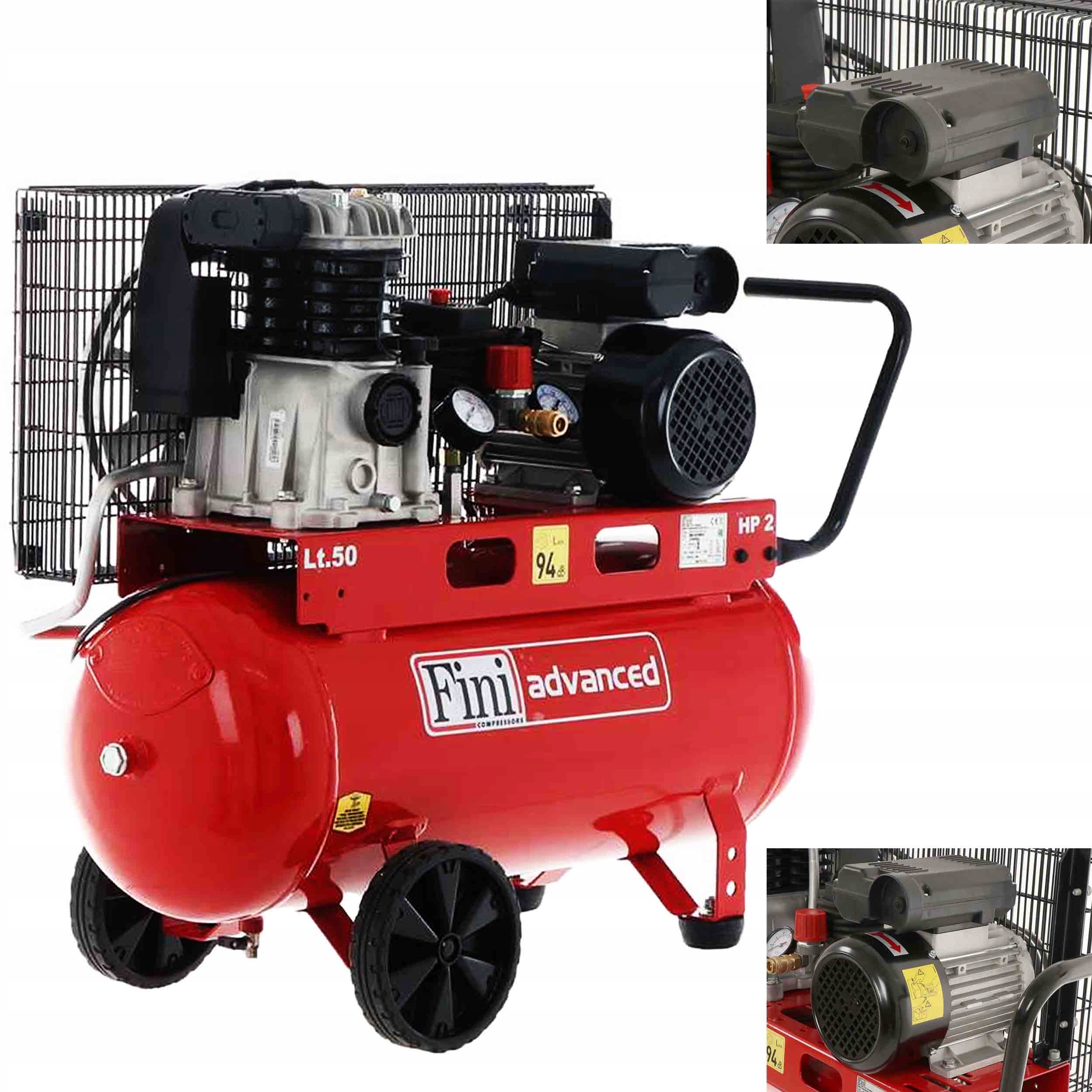 Kompresor Sprężarka Fini Mk 102 50L 2KM pasek Włoski cichy 235l/min 230V