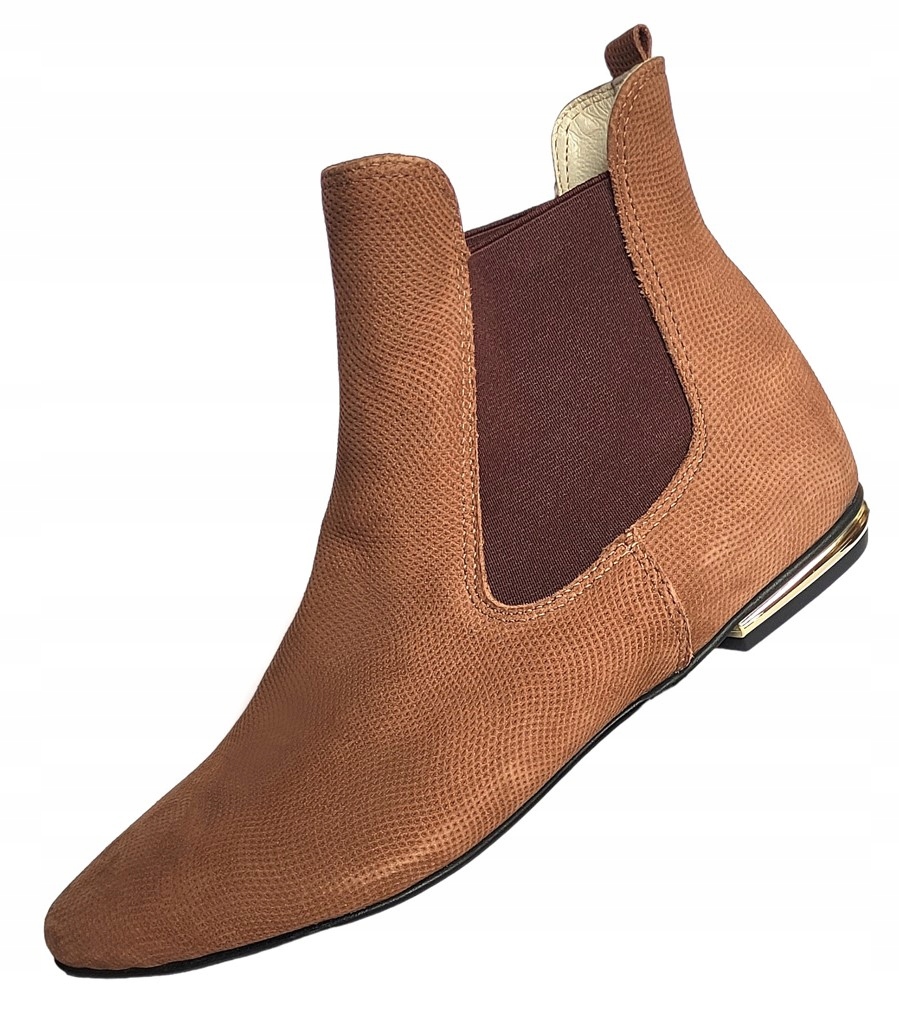 Kotníkové Boty Dolce Pietro Jarní kožené boty hnědé barvy Nubuk 37