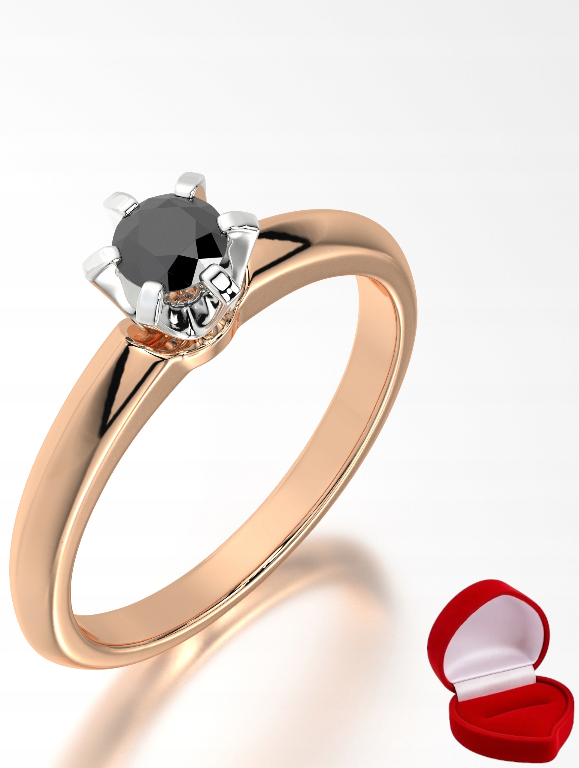 Zlatý Prstýnek 585 14k Brylant Č. 0,19 ct Růžové Zlato R28