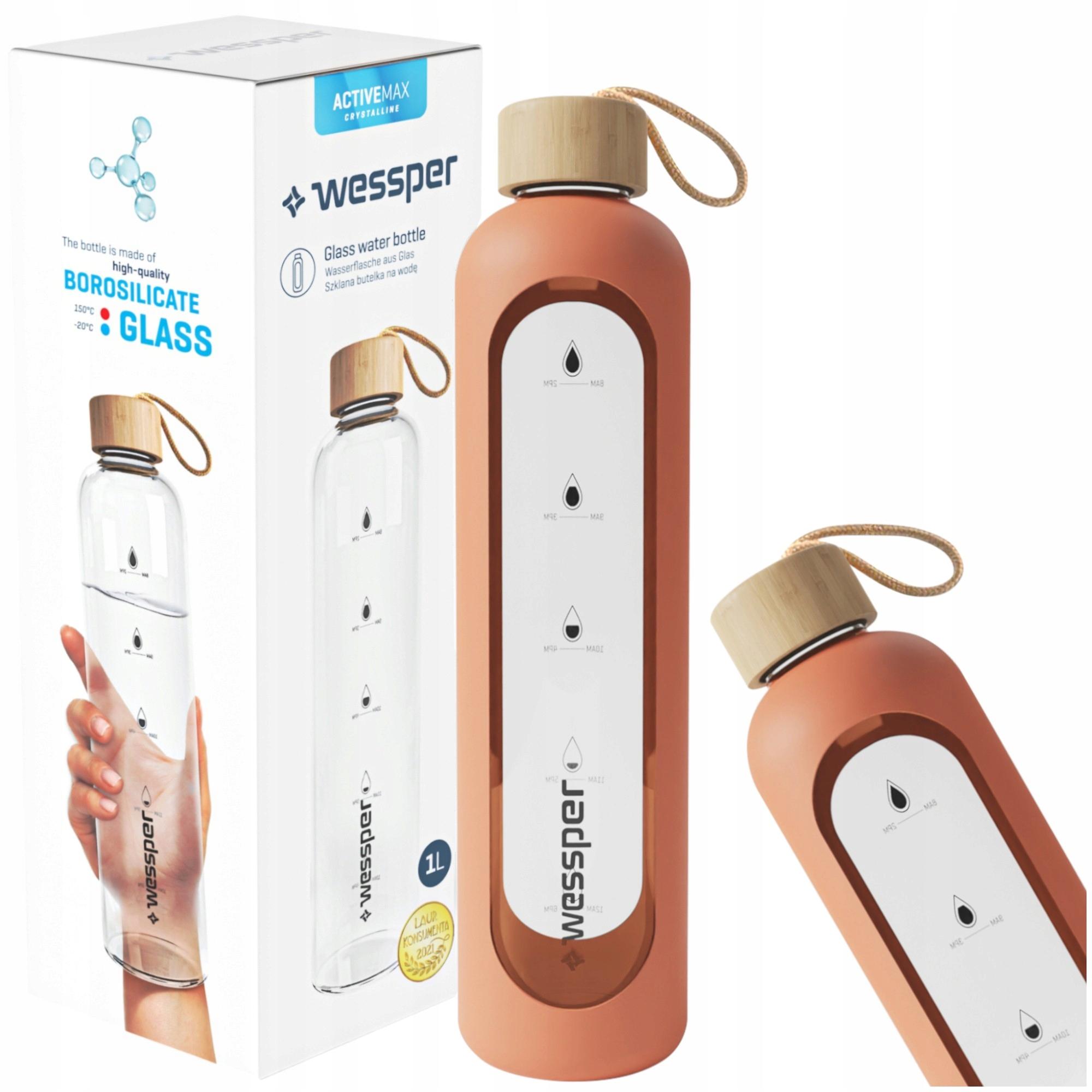 BUTELKA SZKLANA NA WODĘ ETUI 1000ml BRZOSKWINIOWA BIDON Kod producenta WES260-TR_+_SS-AP-WES260