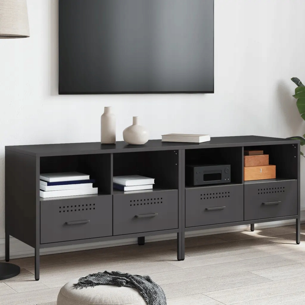 Tv skříňky 2 ks černé 68 x 39 x 50,5 cm ocel Černý 843043