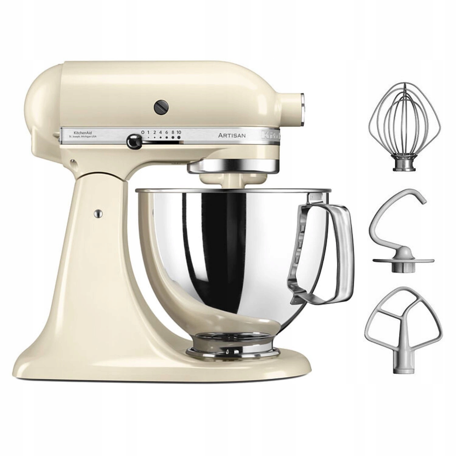 Robot kuchenny planetarny KitchenAid Artisan 5KSM125 kremowy z misą 4,8 L