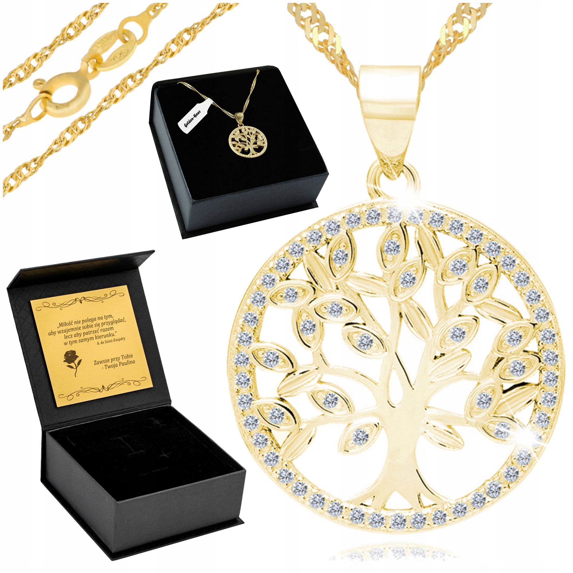 Dámský Řetízek řetízek přívěsek Strom života 925/585 Dárek Pro Ni