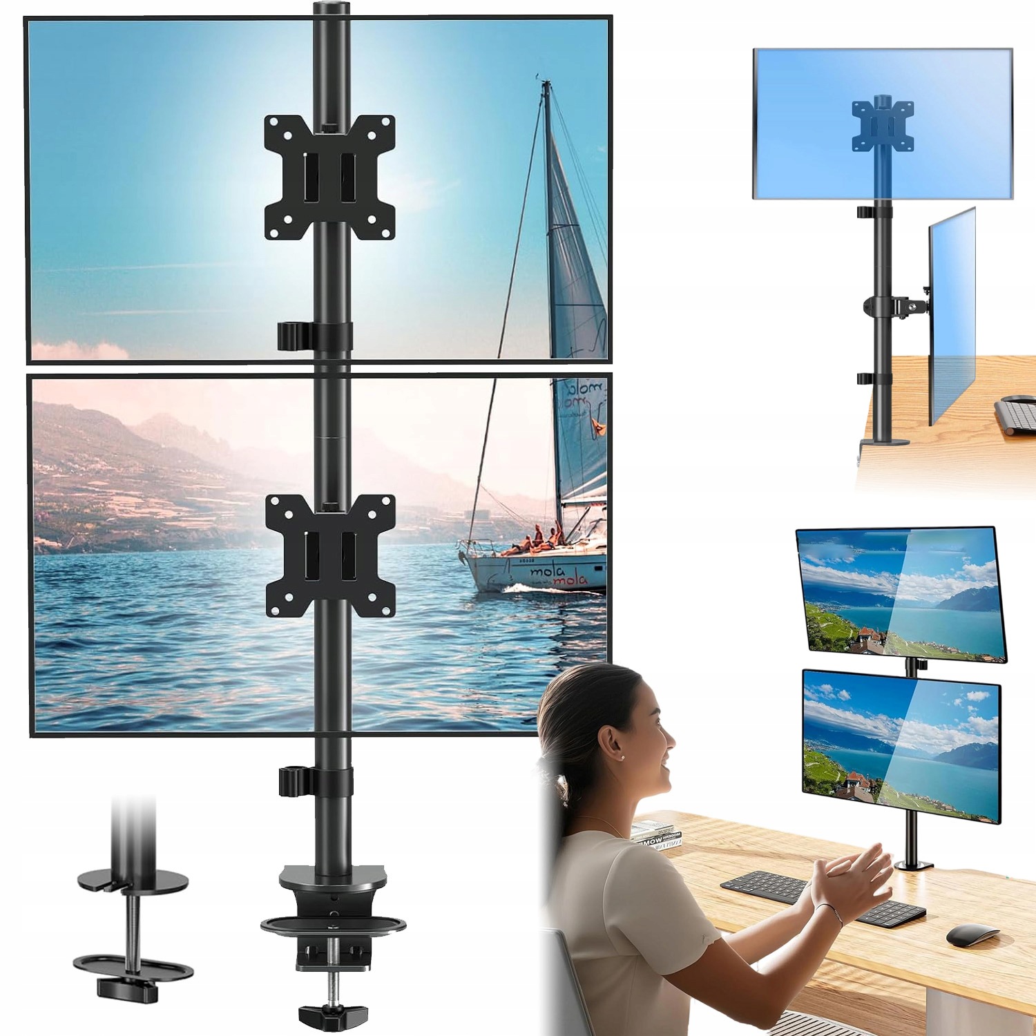Nastavitelný Stolní Držák Monitoru 13"-34", Robustní Pro Domácnost, Kancelář