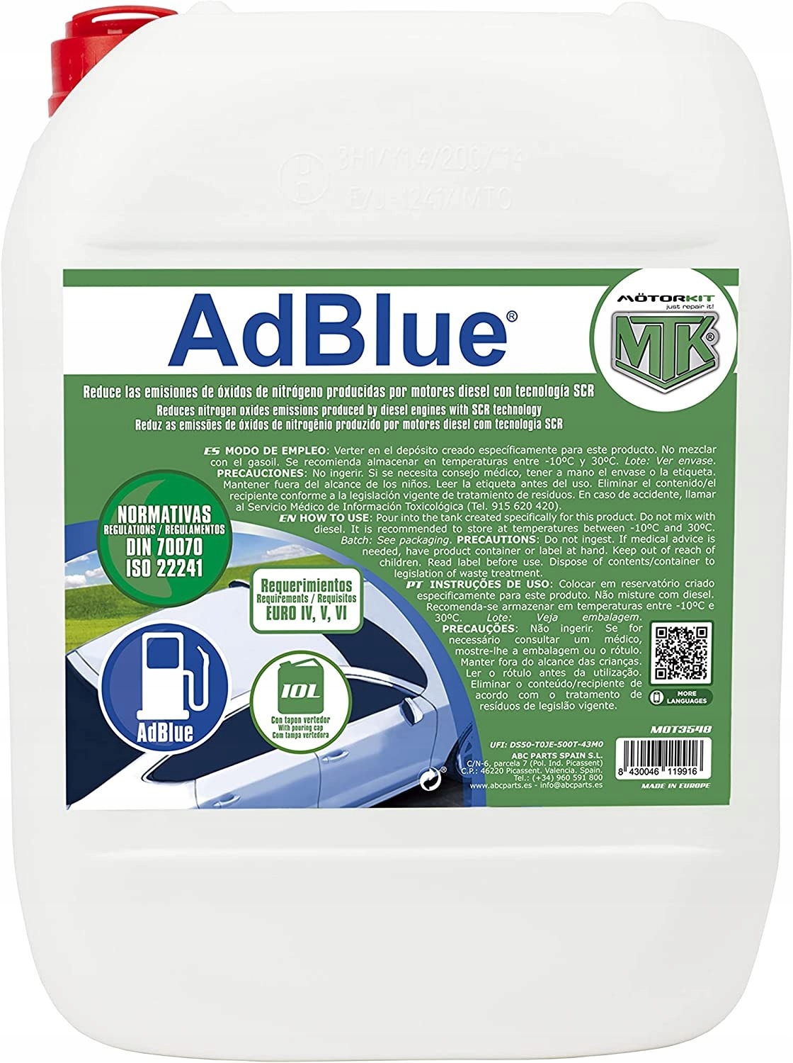 MOTORKIT mot3548 Additive Additive Blue 10 litrów Producent Volkswagen OE