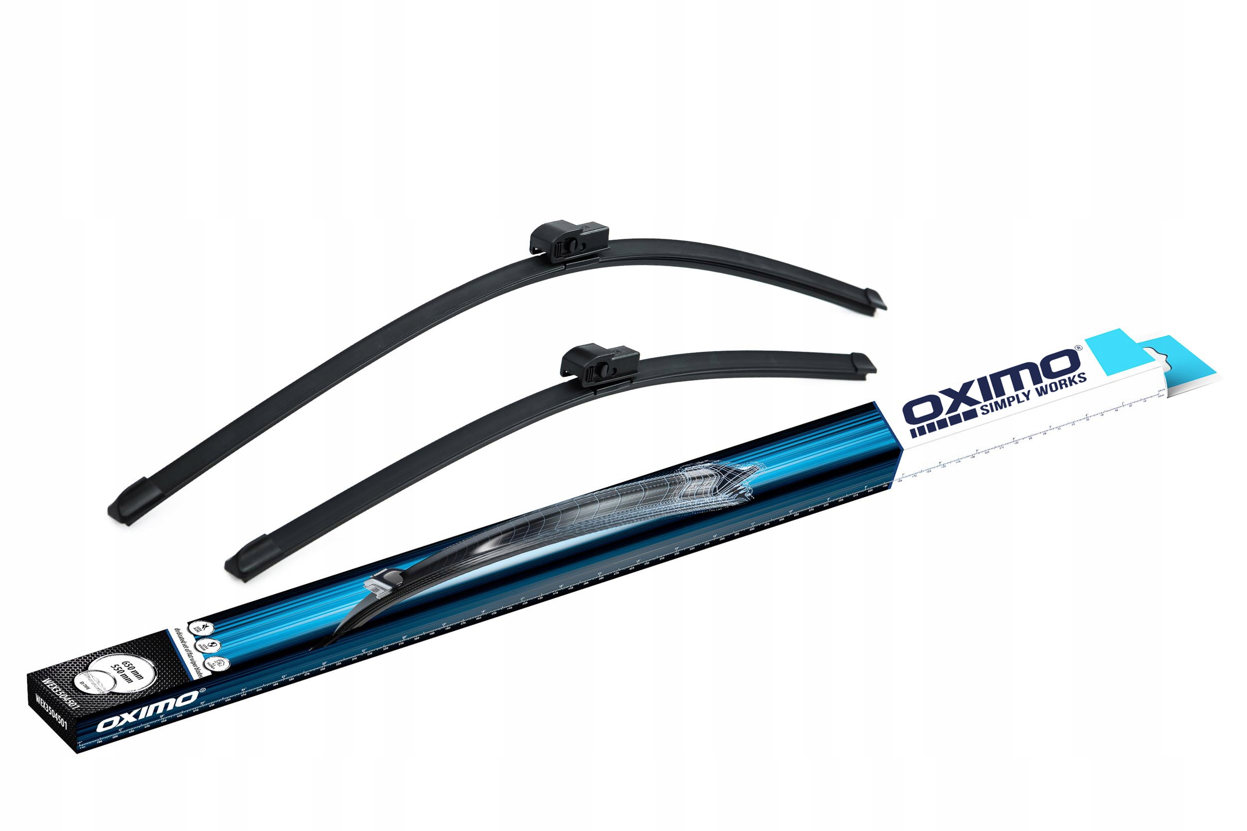 Komplet przednich wycieraczek Oximo o długości 650/550 mm