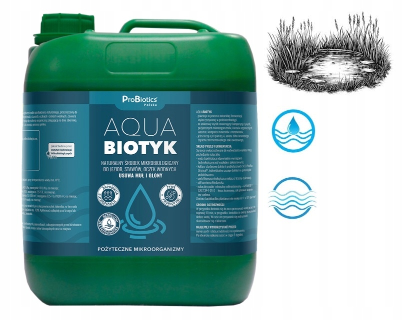 Aquabiotyk Bakterie do oczka wodnego, stawów kąpielowych i hodowlanych 5l