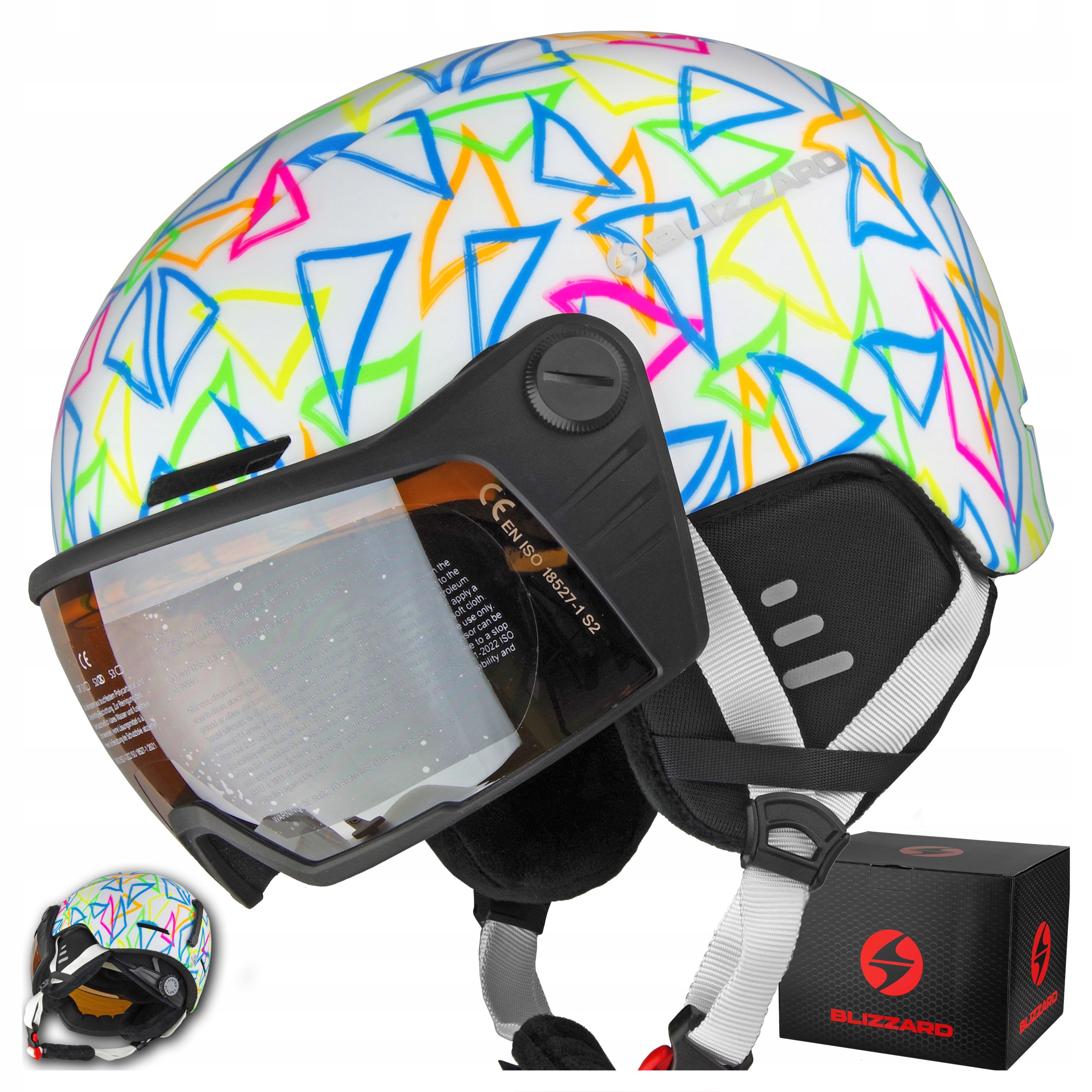 Dětská Juniorská Lyžařská Helma Blizzard Flash Visor S Sklem 48-51 cm