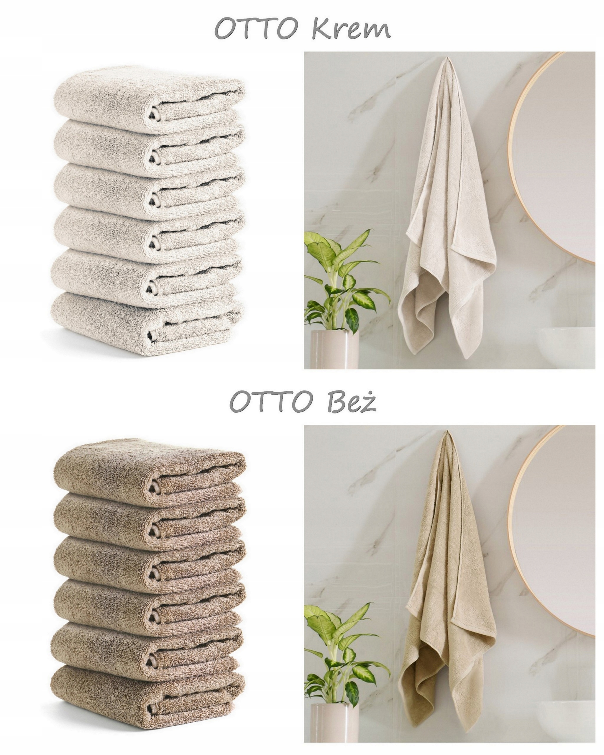 Komplet ręczników KĄPIELOWYCH szybkoschnących plażowych 50x100 bawełnianych Gramatura ręcznika 300-400 GSM