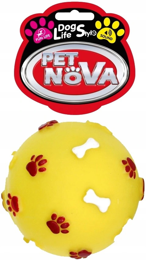 

Pet Nova zabawka Piłka winylowa+dźwięk żółta L