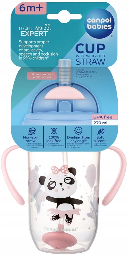CANPOL KUBEK NIEKAPEK BIDON Z OBCIĄŻONĄ SŁOMKĄ Marka Canpol babies