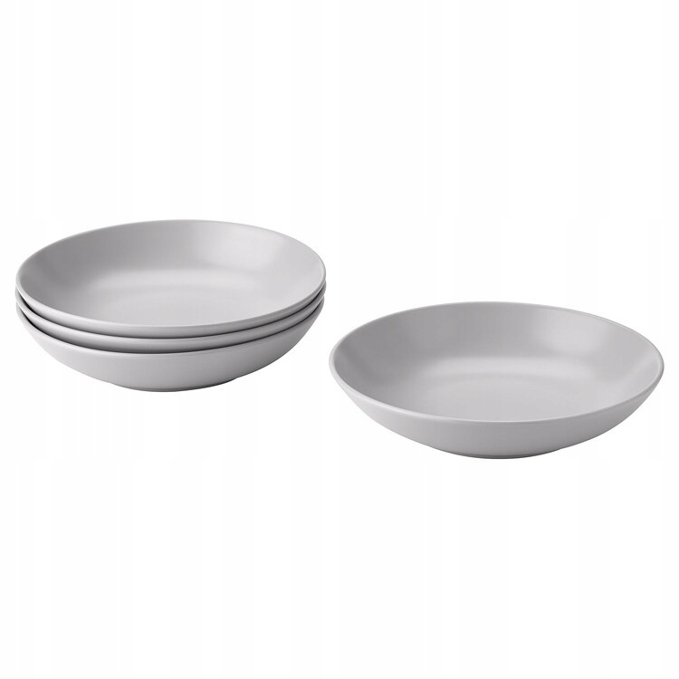 

Ikea Fargklar Talerz Głęboki Szary Mat 23 CM 4 Szt