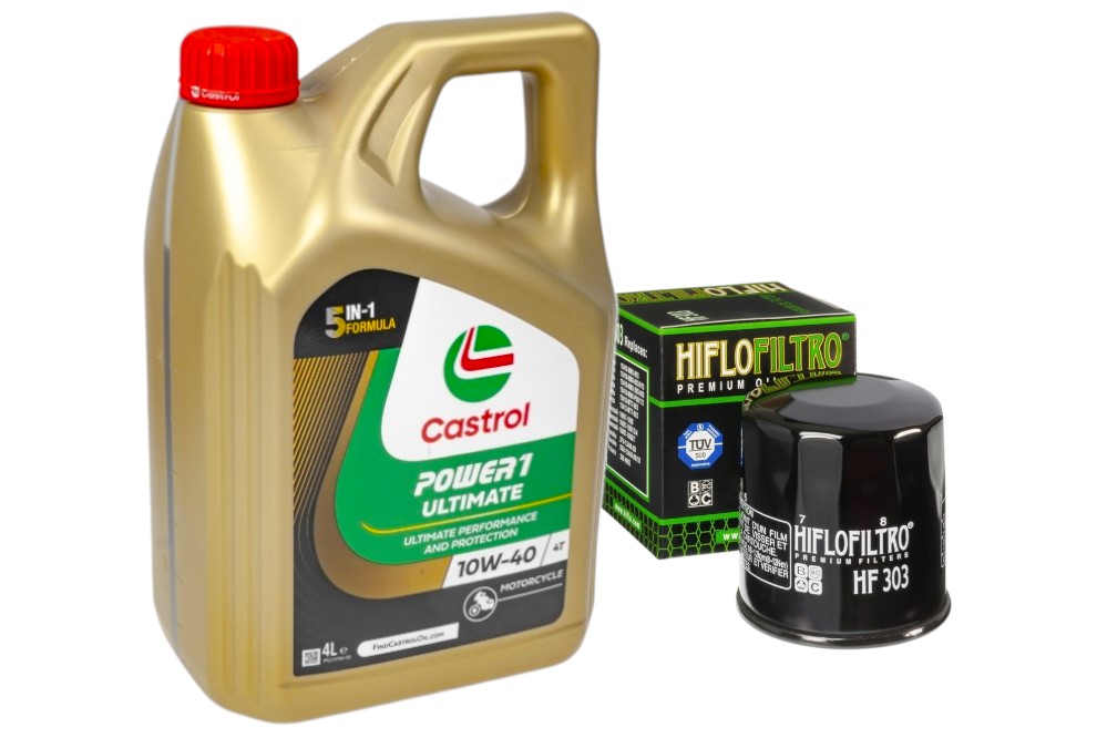 Servisný set, olejový filter Hiflofiltro HF303 motorový olej Castrol