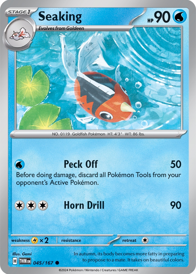 Oryginalna Karta Pokemon Seaking (twm 045) Reverse Holo