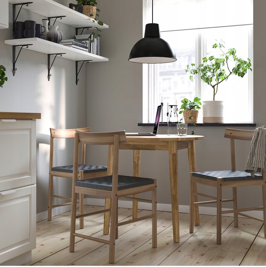 IKEA NACKANAS Stół i 2 krzesła akacja 80 cm Materiał inny