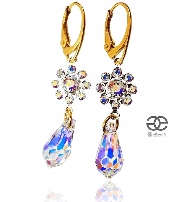 Křišťálové Náušnice Aurora Feel Gold Certifikát