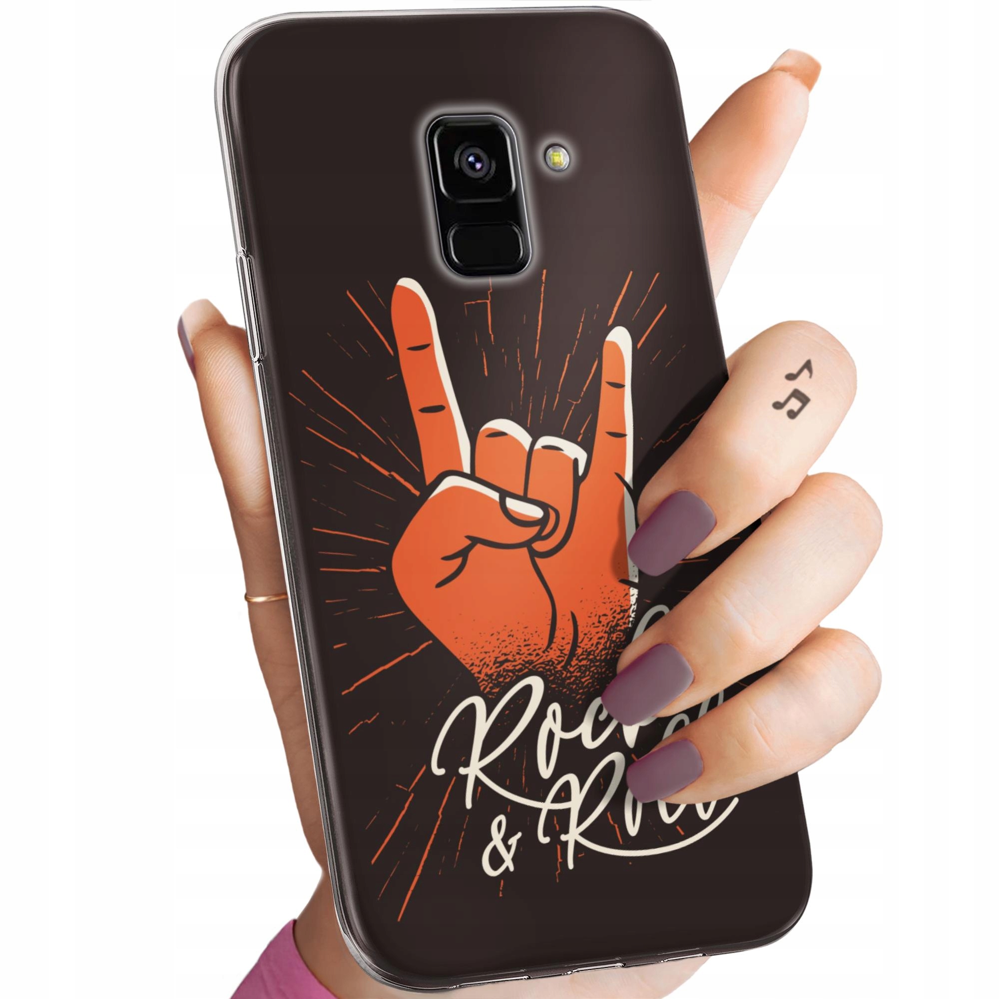 Etui Do Samsung Galaxy A5/A8 2018 Rockowe Rock Rock And Roll Gitara