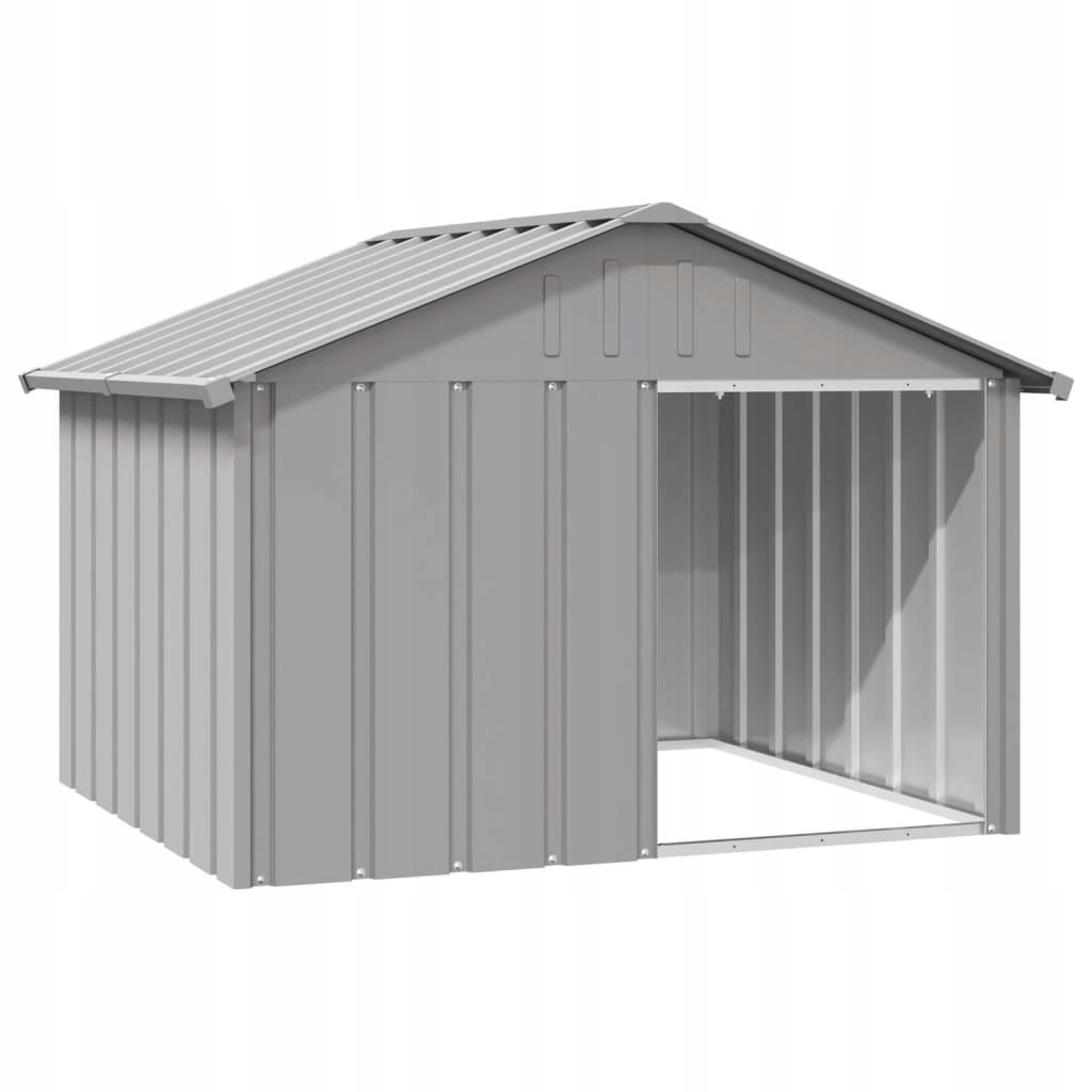 Buda dla psa 116,5x103x81,5 cm, stal Szara