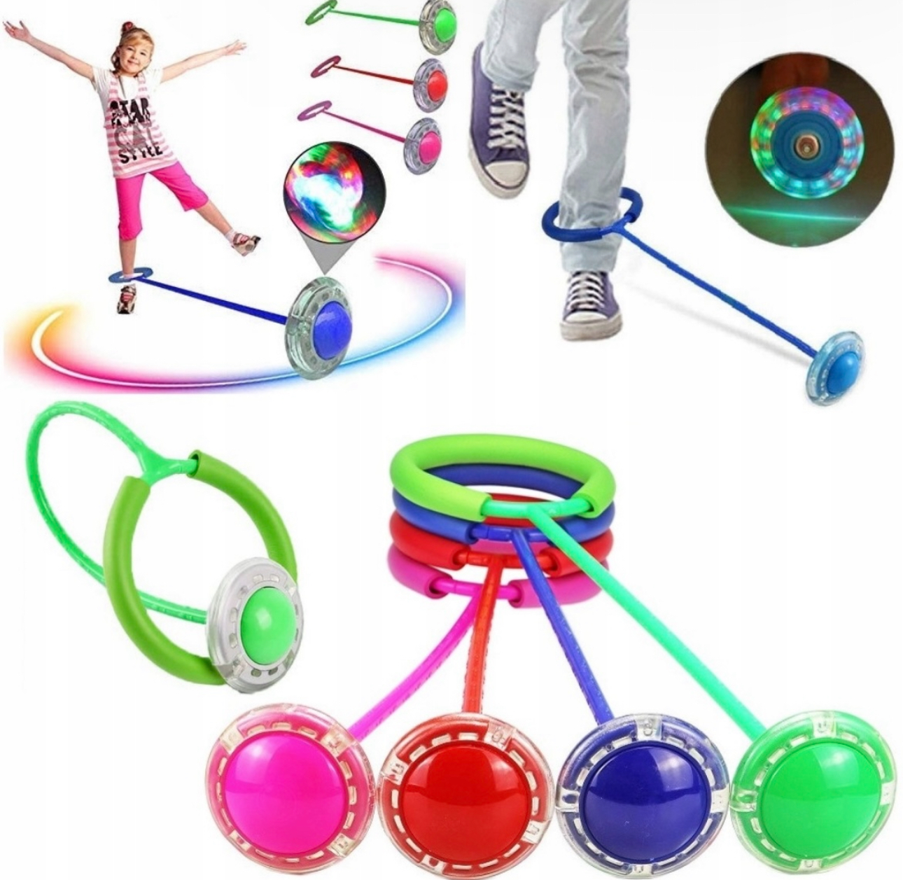 ŚWIECĄCA SKAKANKA LED NA NOGE HULA HOP SKIPPER HULAHOP ZABAWKA DLA DZIECI EAN (GTIN) 5908259811857