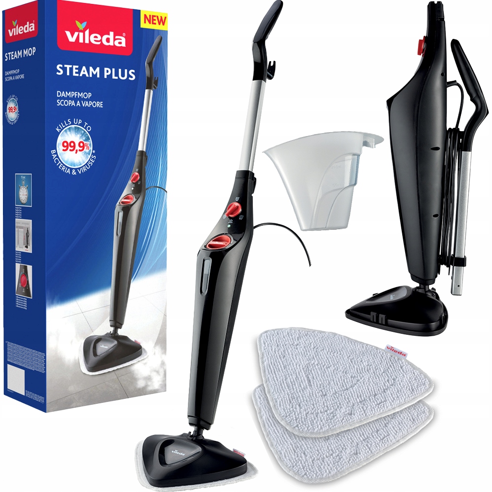 Vileda Mop Parowy Steam Plus Elektryczny Działa Bez Użycia Detergentów