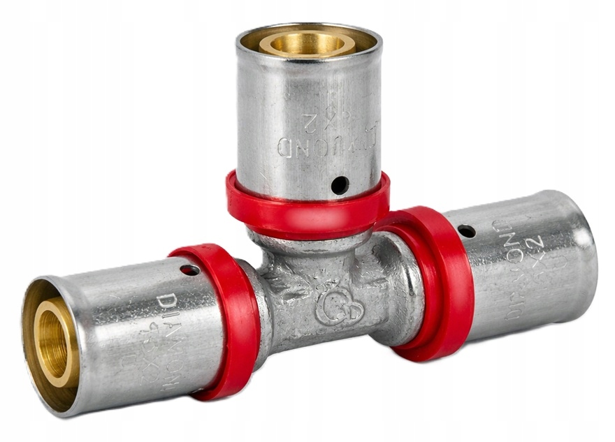 TRÓJNIK RÓWNOPRZELOTOWY ZAPRASOWYWANY PEX ALUPEX 25x25x25
