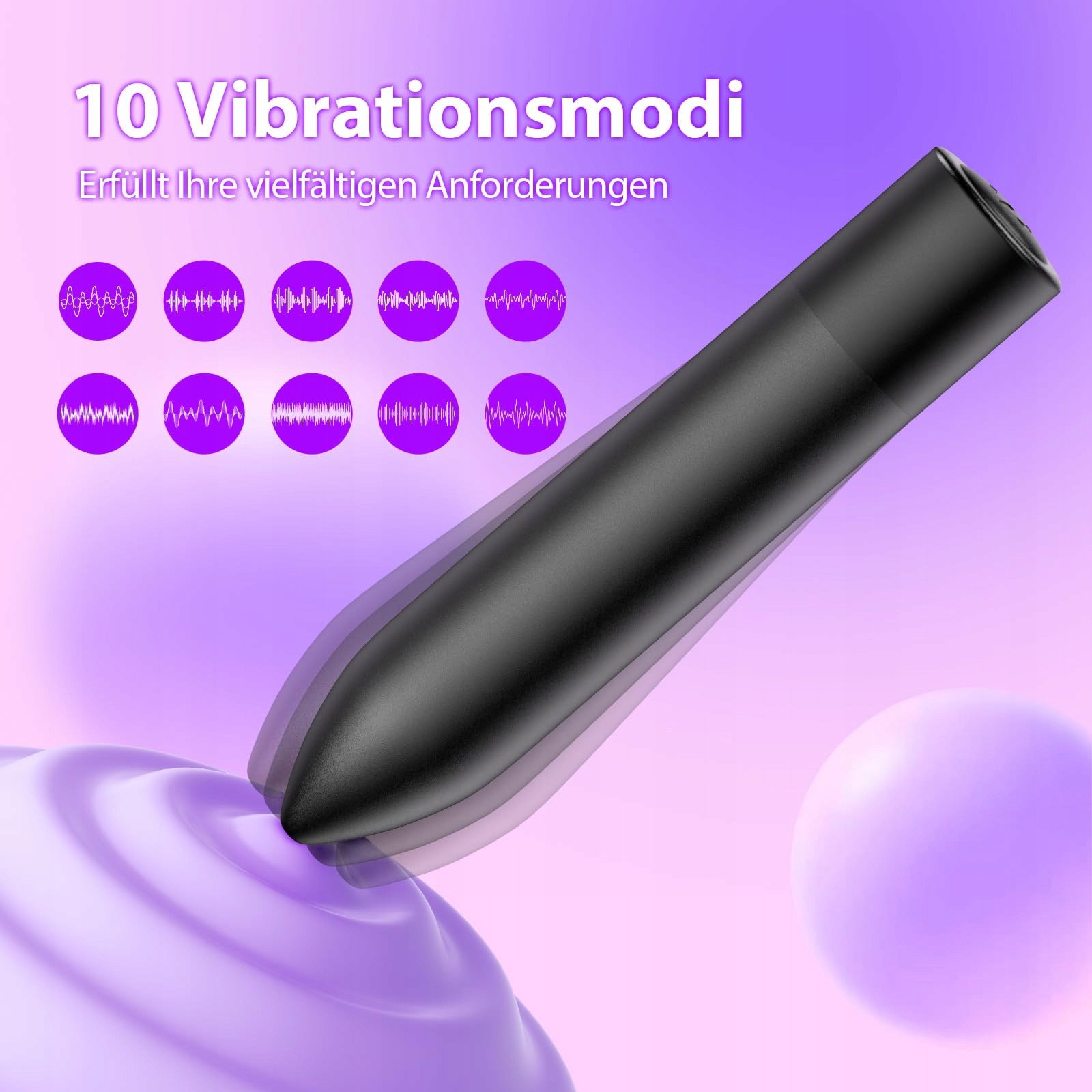 MINI VIBRATION Wibrator Dla Kobiet 10 Trybów Cichy G-punkt Klitoris — miniatura 2