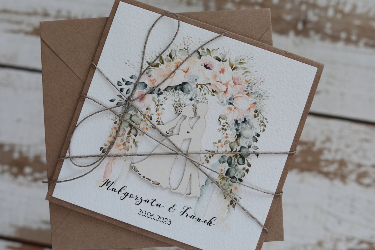 Svatební přání ručně vyráběné personalizované na svatba boho