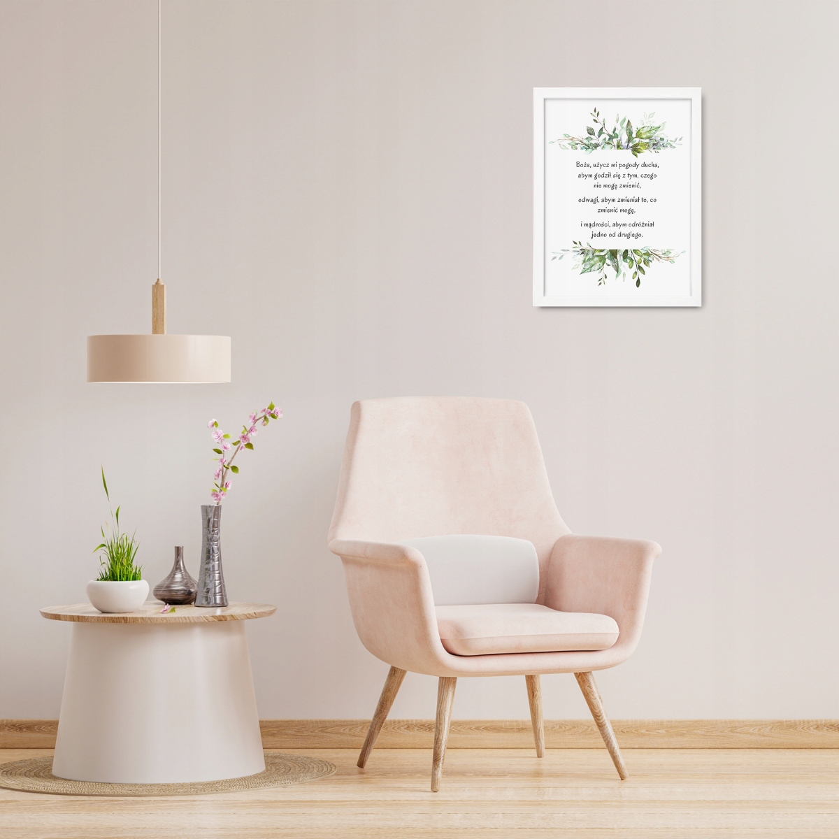 plakat MODLITWA O POGODĘ DUCHA w białej ramie 33x43 cm Marka inna