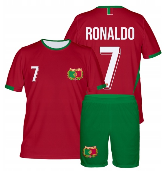 Strój Piłkarski dla dzieci Ronaldo Portugalia Komplet Sportowy r. M