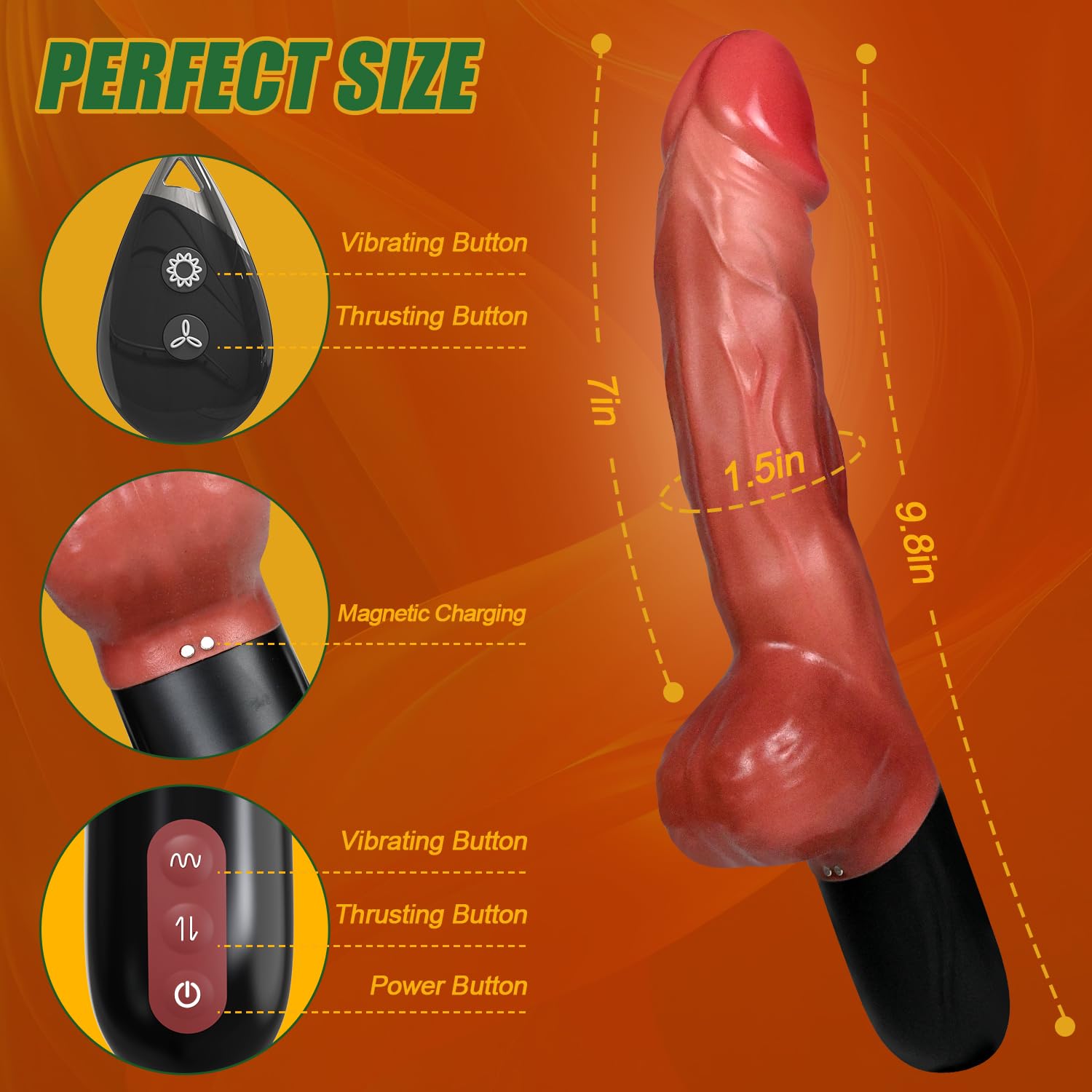 REALISTYCZNY WIBRATOR DILDO 25CM Z 7 TRYBAMI WIBRACJI DLA KOBIET — miniatura 6