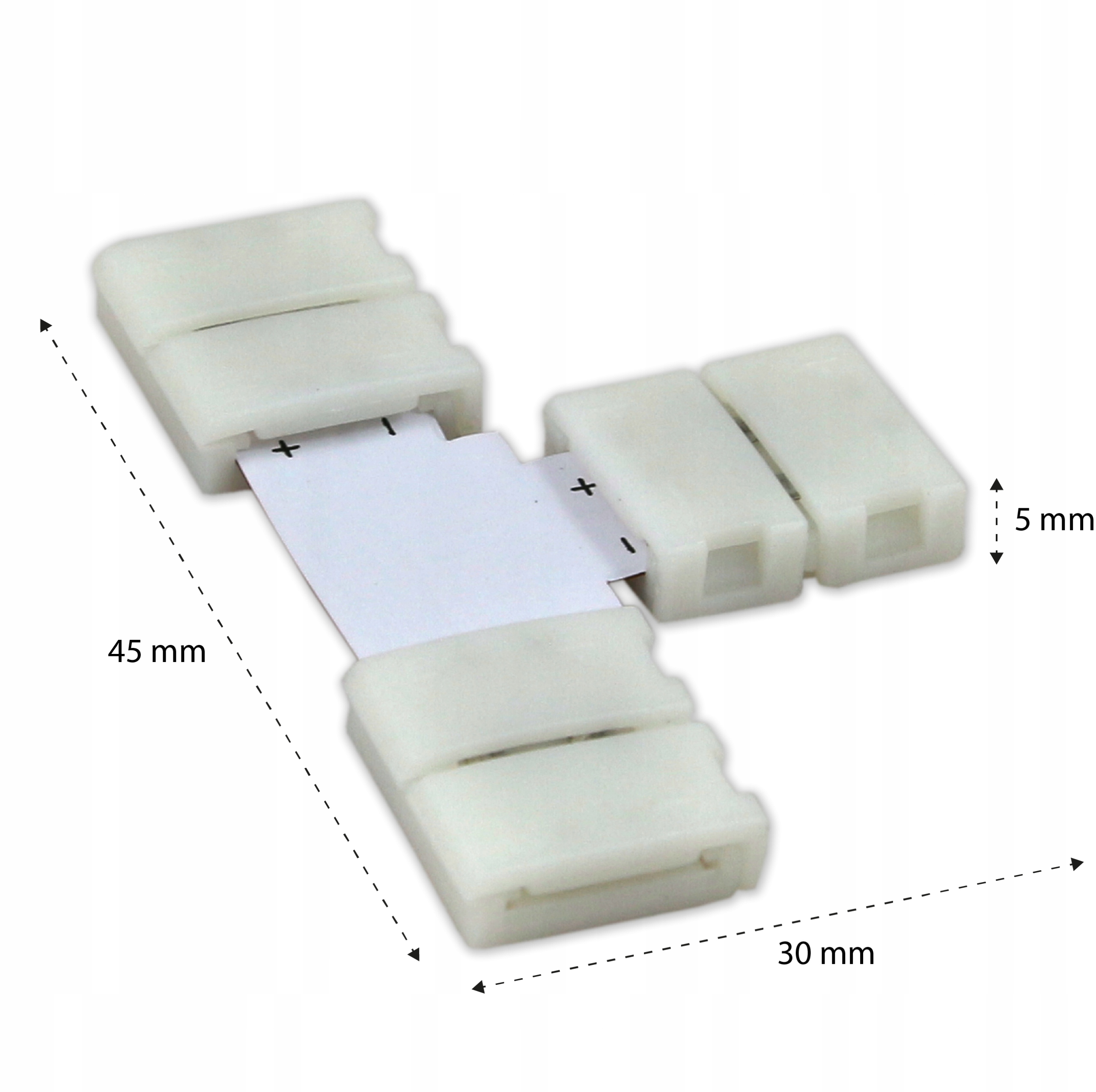 ZŁĄCZKA DO TAŚM LED ZACISKOWA TRÓJSTRONNA tylu T 8 mm Kod producenta KAT00431