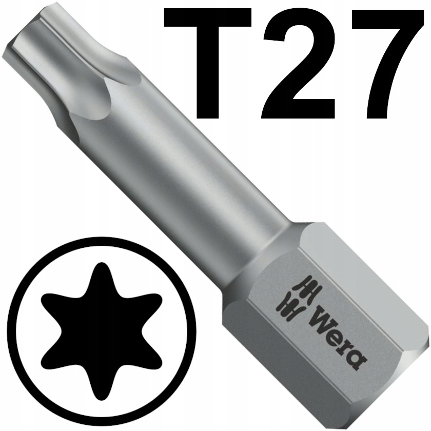 

Wera Torx 27 25mm Krótki Bit Grot Końcówka Slim