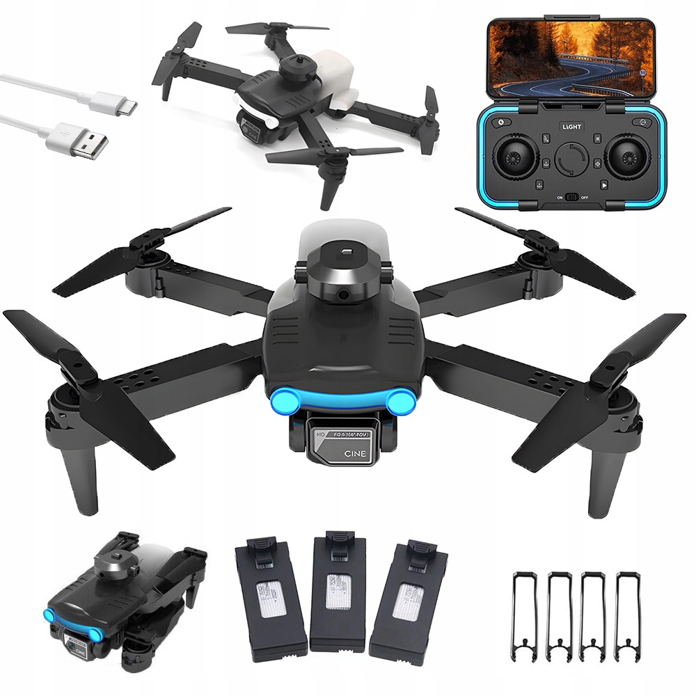 Drony Z Podwójną Kamerą Hd 4k, Kwadrokopter Z Funkcją Obrotu/Przewrotu