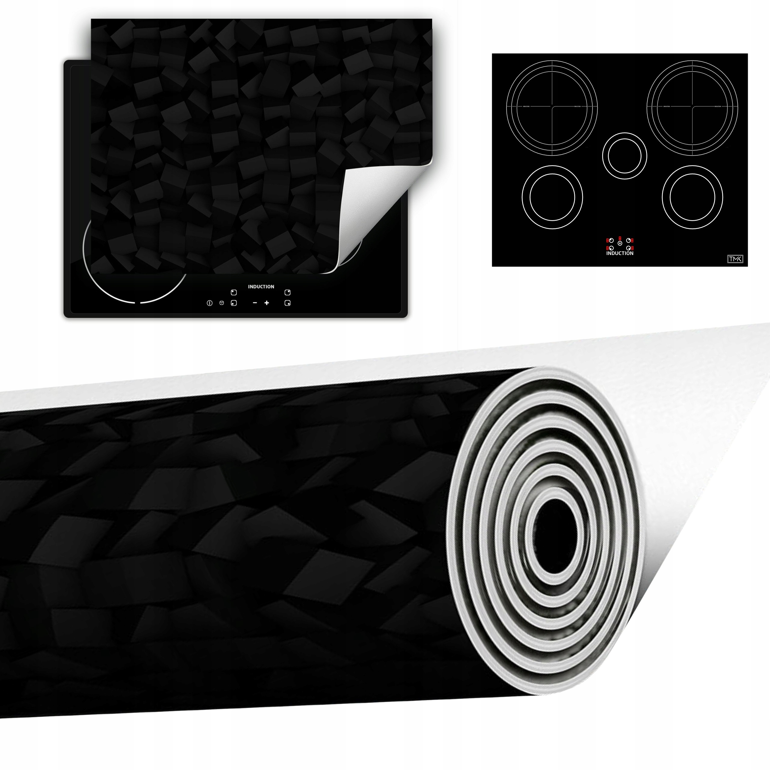 Vinylová Podložka Do Kuchyně Více Místa 70x52 černá 3D