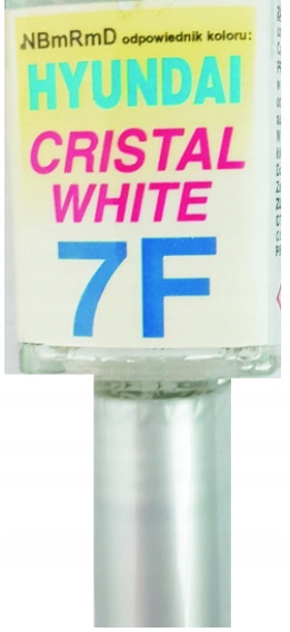 HYUNDAI 7F CRISTAL WHITE LAKIER SAMOCHODOWY ZAPRAWKA DO RYS 10 ML ARASYSTEM