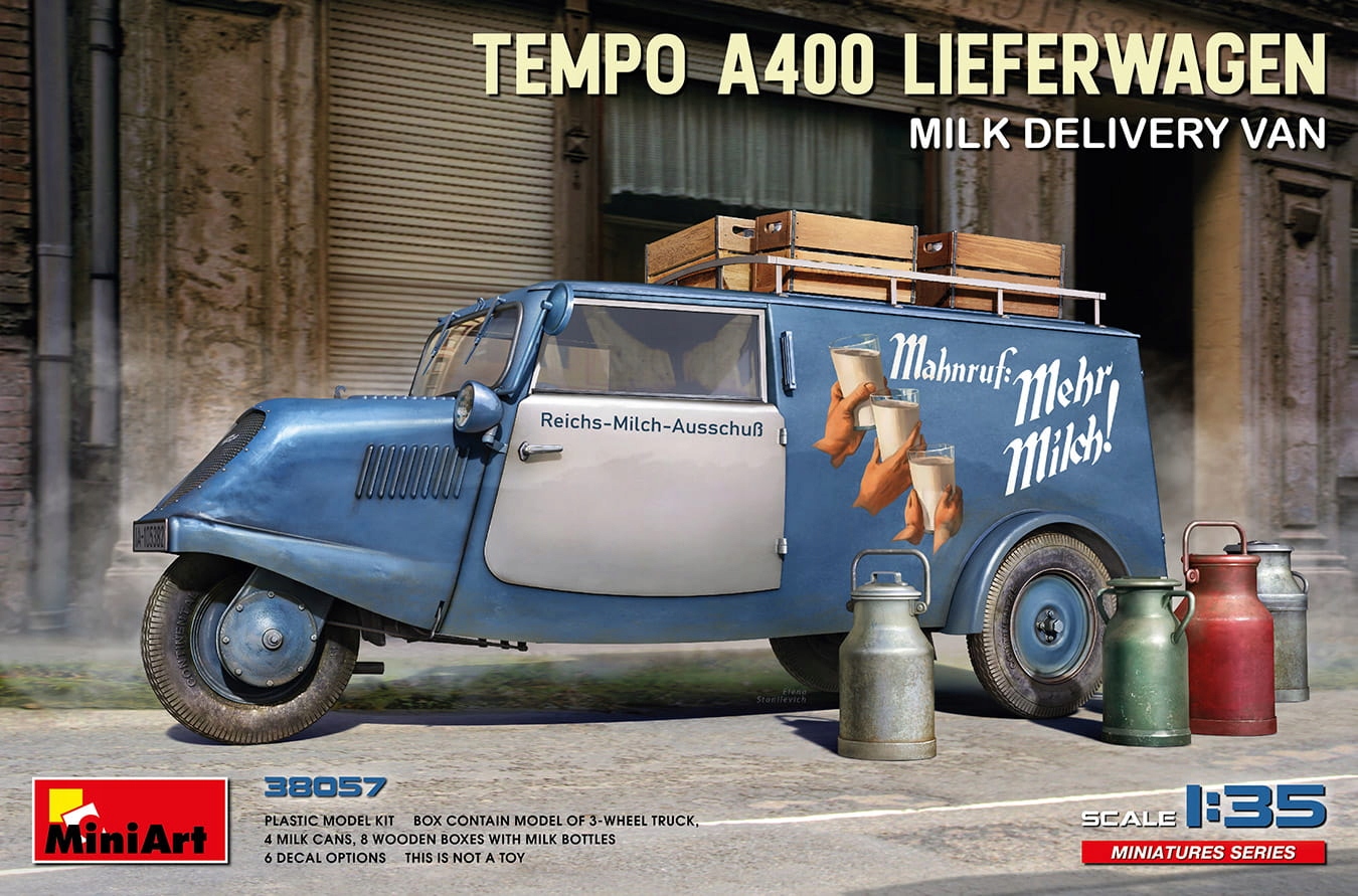 Tempo A400 Lieferwagen. Dodávka mléka 1:35 MiniArt 38057