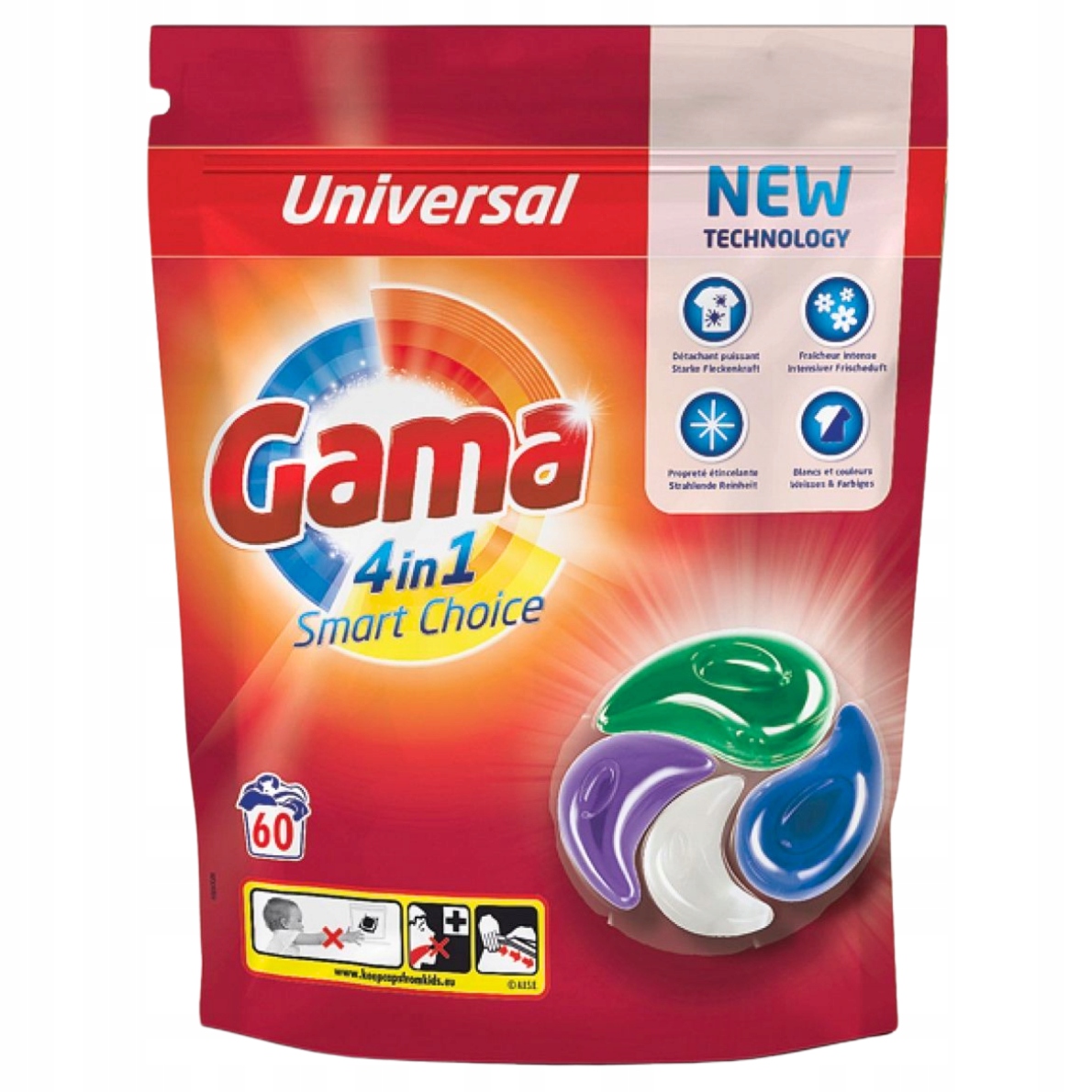 Gama Smart Choice 4v1 kapsle na praní 60 ks