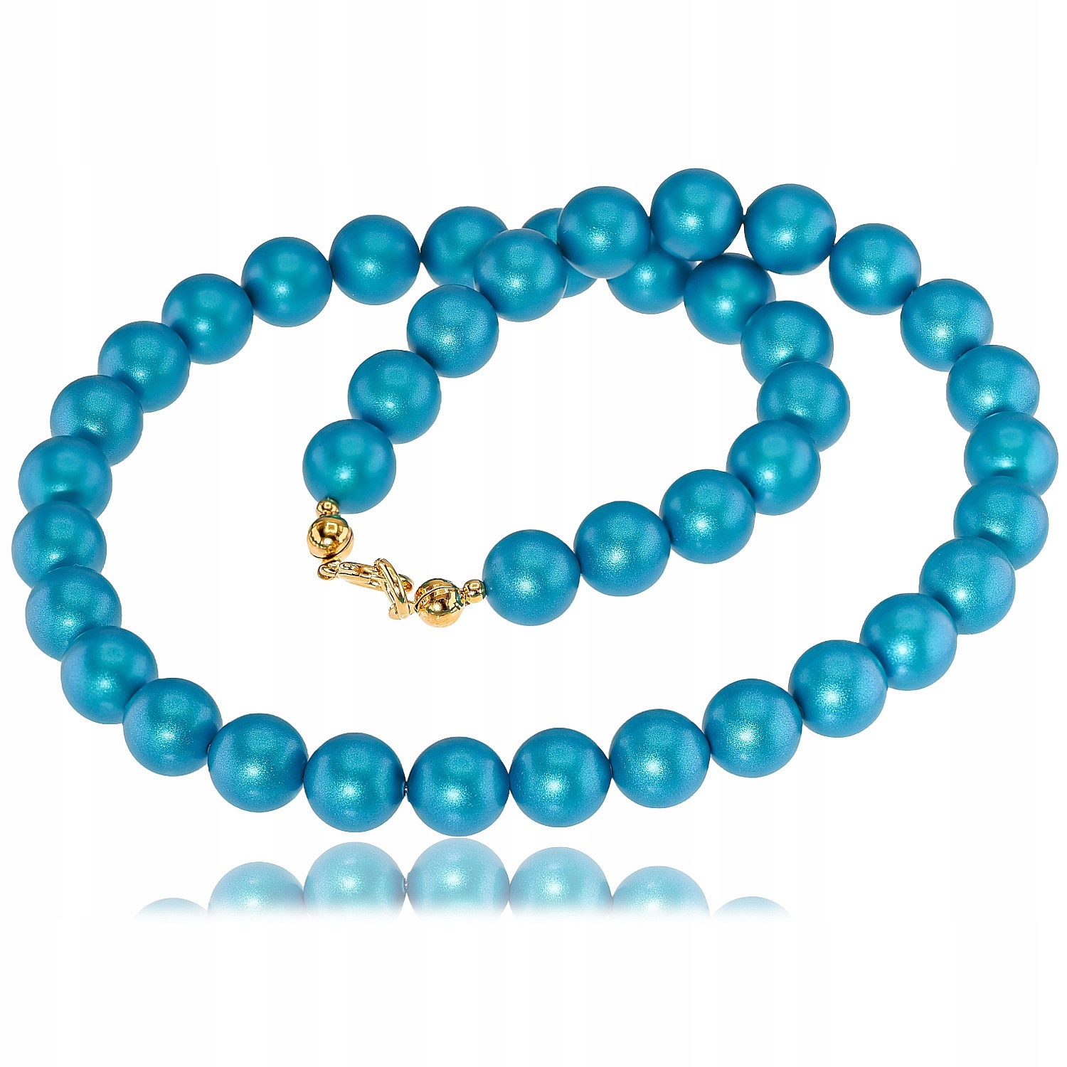 Originální krystaly perly Dark Turquoise Náhrdelník Zlaté Stříbro Certifikát