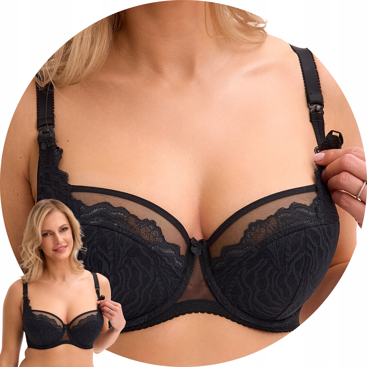 Gaia 1227 Mama černá Podprsenka na kojení polovyztužená 75H