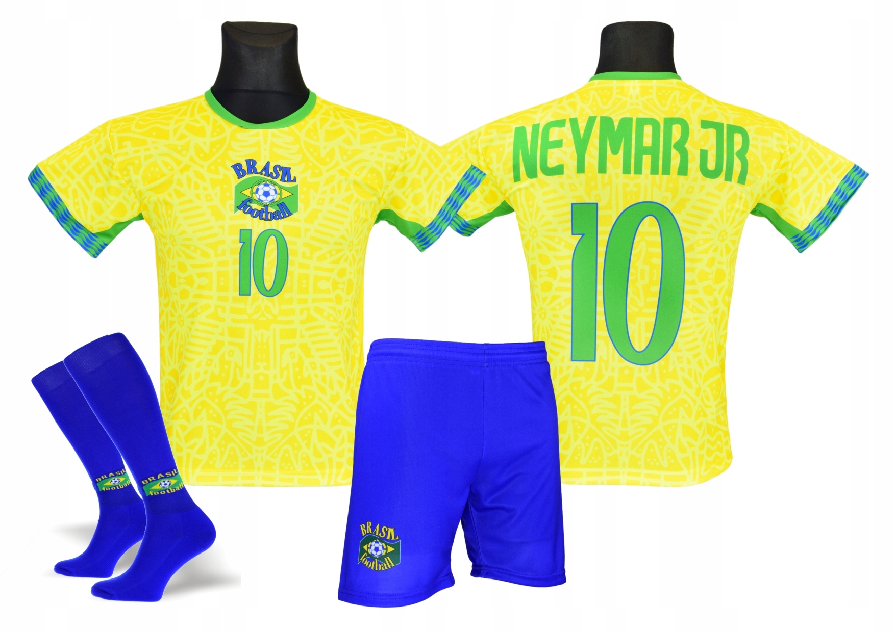 NEYMAR strój piłkarski koszulka spodenki + getry BRAZYLIA