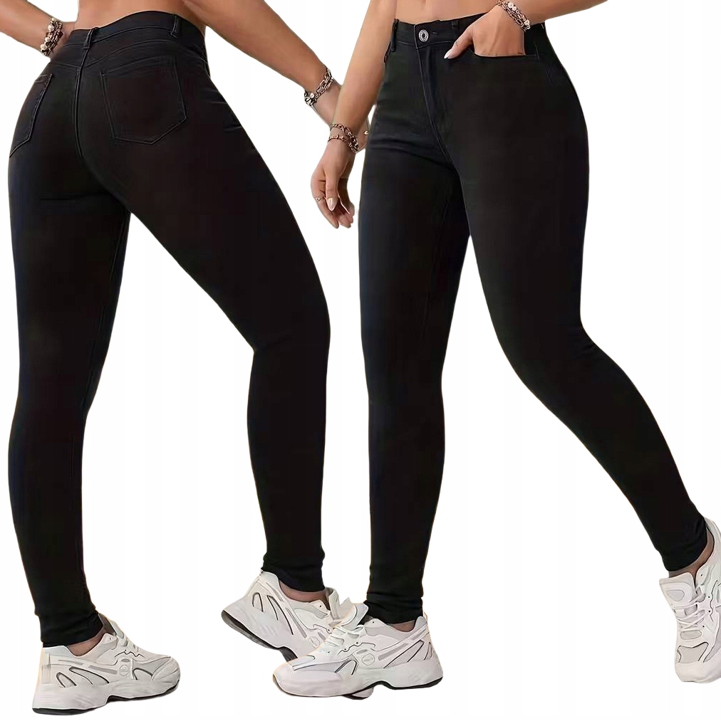 Spodnie Jeans Goodies Czarne Damskie Rurki 42/XL