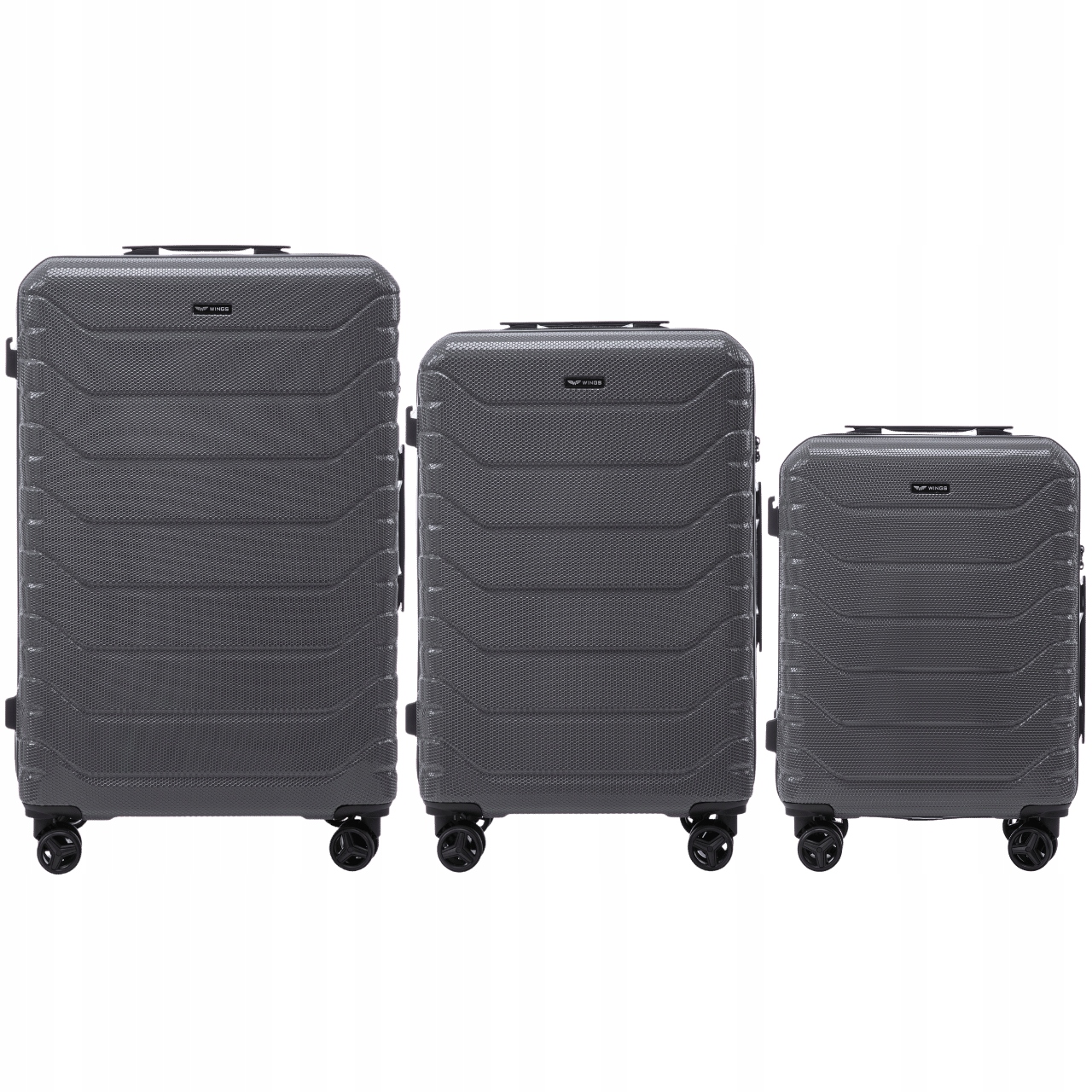 Sada 3 cestovních kufrů Wings Příruční a vysílací zavazadlo na 4 kolečkách