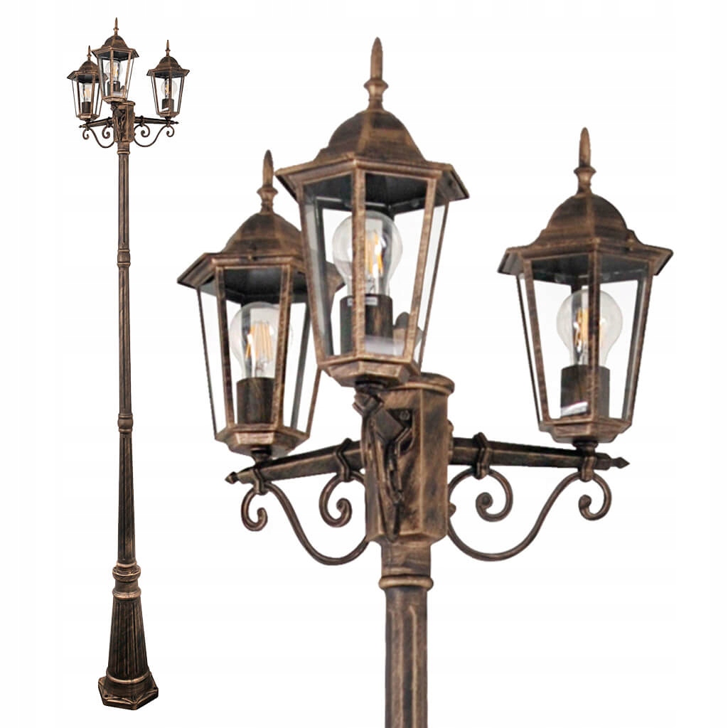 

Lampa ogrodowa parkowa stojąca latarnia 3xE27 2,5m