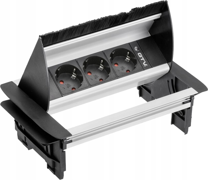 Przedłużacz biurkowy przepustowy 3x gniazdo schuko