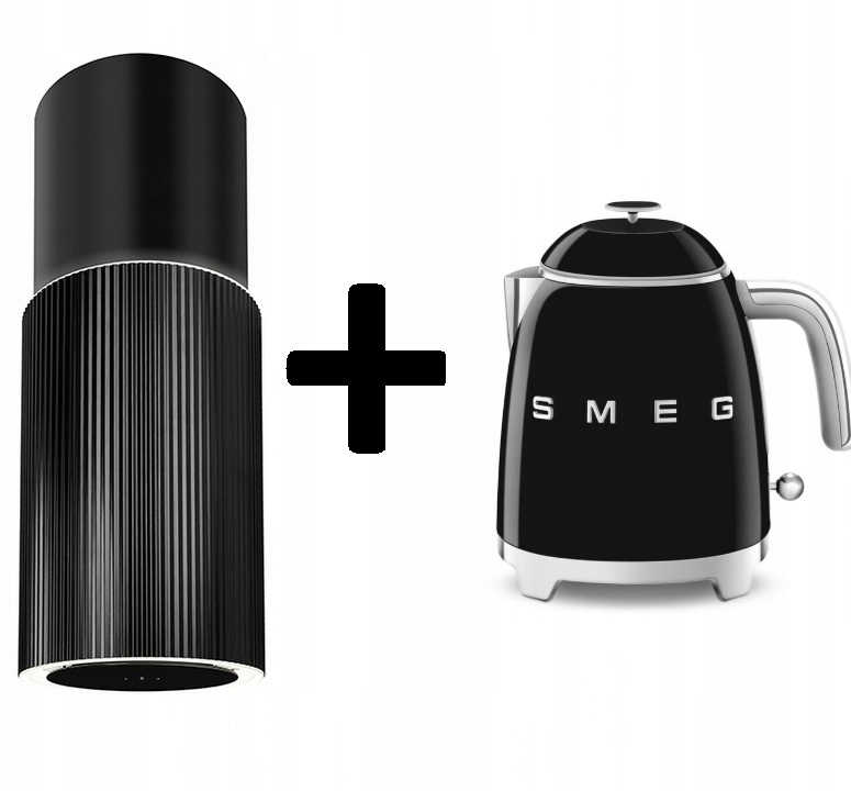 Okap Wyspowy Ciarko Design Monogram W Black Czarny CDW3802C Czajnik