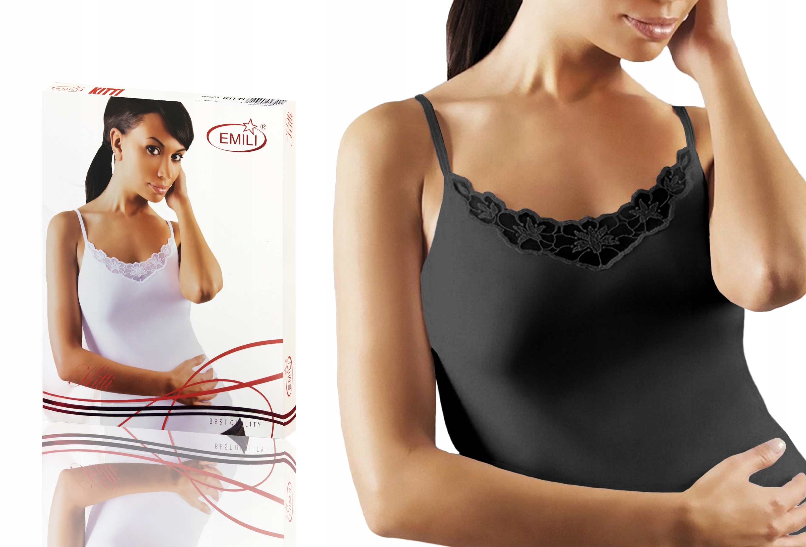 

Emili Koszulka damska Kitti czarna bawełna XXL