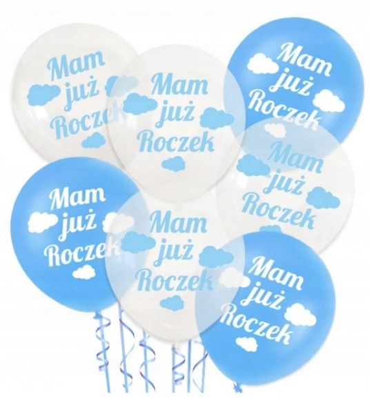 

Balony Roczek 1 Urodziny niebieskie 7szt