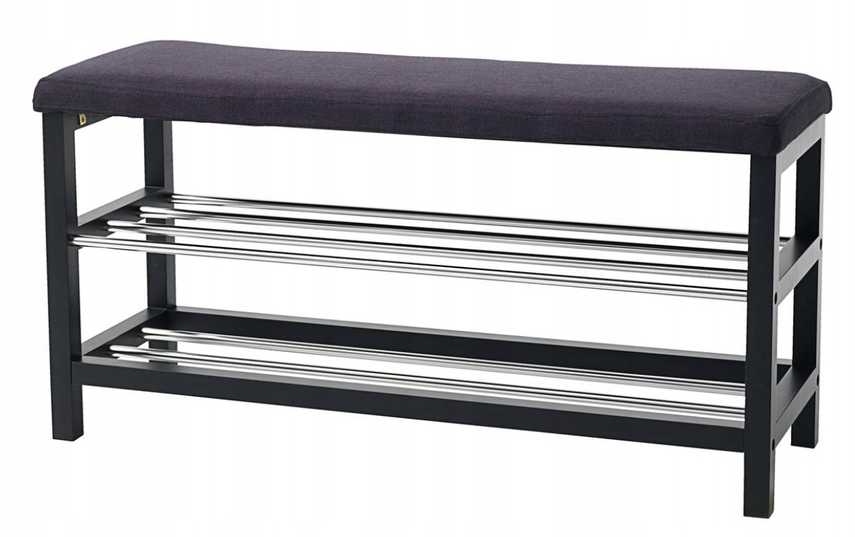 

Ławka Egeskov Regał Szafka z półkami drewno Czarna