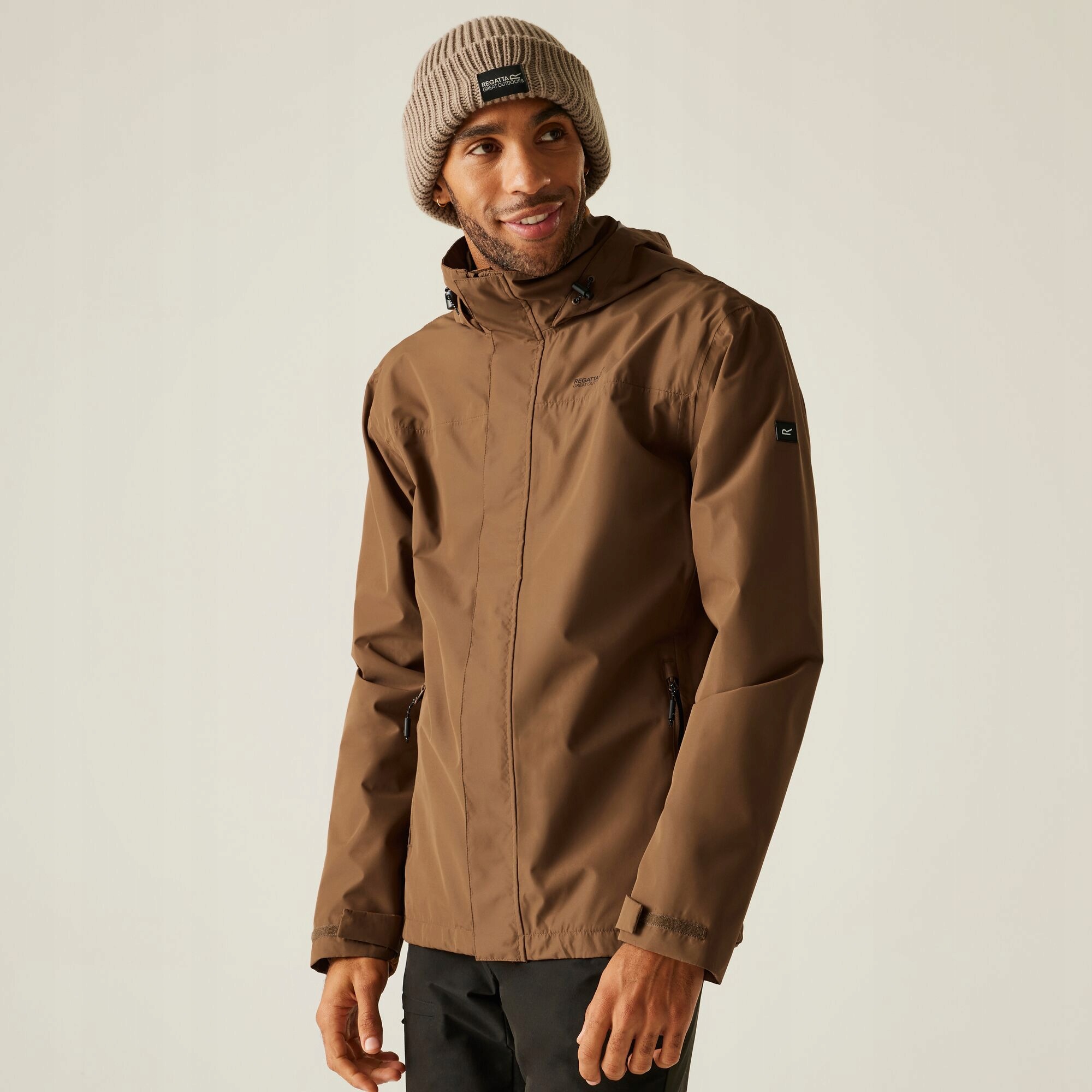 Pánská bunda Matt II Waterproof Jacket RMW418 Barva: Brown, Velikost: XXL